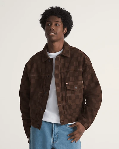 Check-5 Checkerboard Denim Trucker Jacket