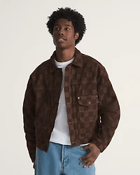 Check-5 Checkerboard Denim Trucker Jacket