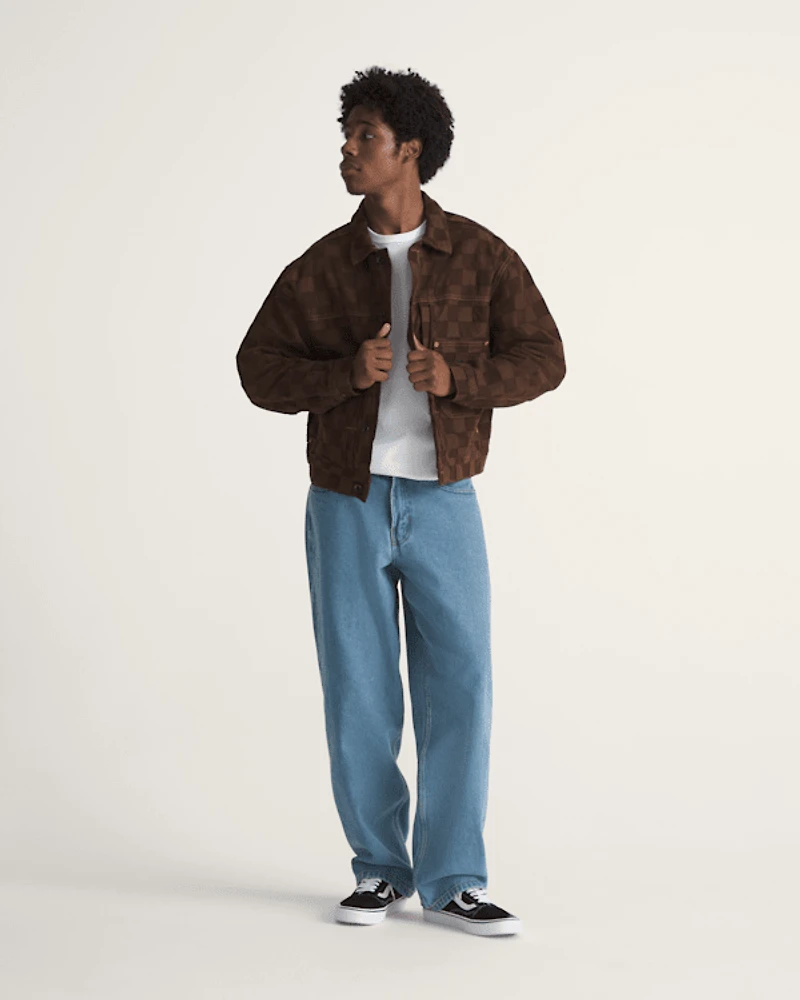 Check-5 Checkerboard Denim Trucker Jacket
