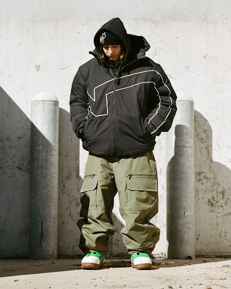 90's Big Block Hooded Puffer Jacket