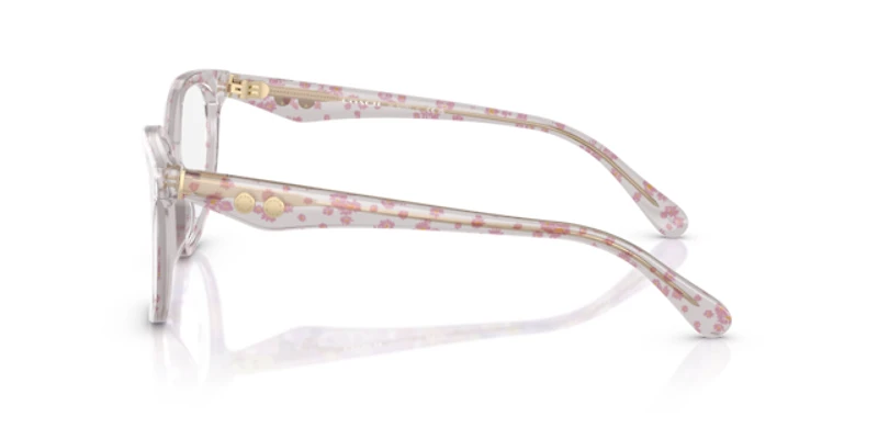 Coach Woman Transparent Pink Floral Print