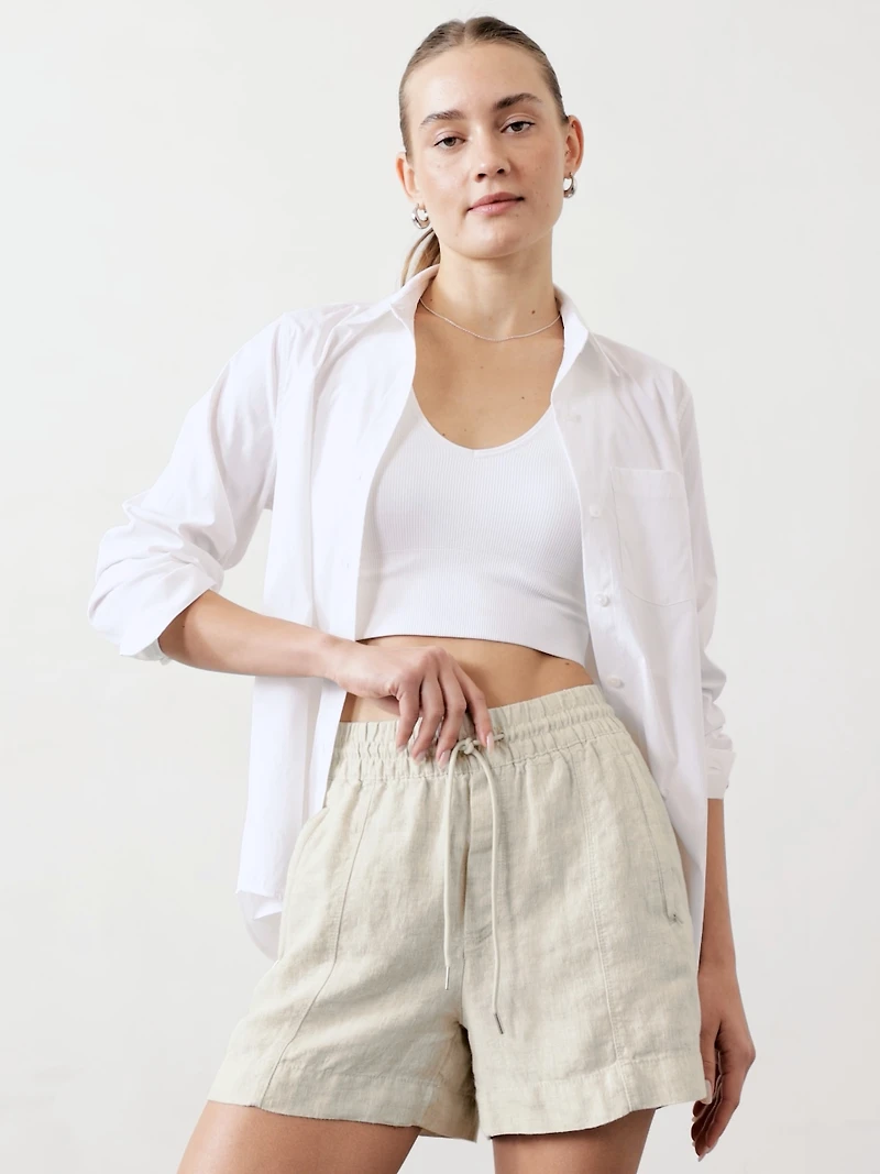 Retreat Linen Mid Rise 4" Short