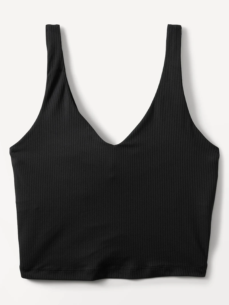 Transcend V Neck Rib Crop Sports Bra A-C