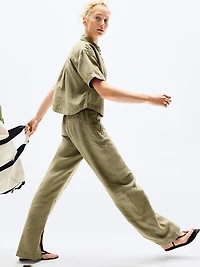Retreat Linen High Rise Wide Leg Pant