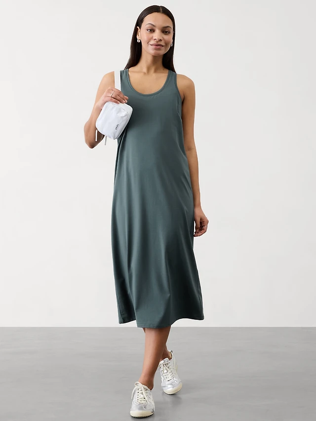 athleta essential midi dress Athleta Women's Essential V-Neck Midi Dress Black Size XS