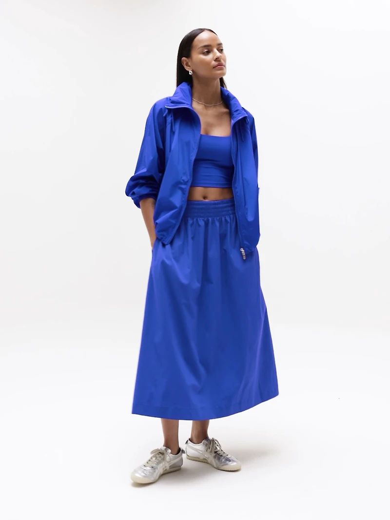 Midday Mid Rise Midi Poplin Skirt