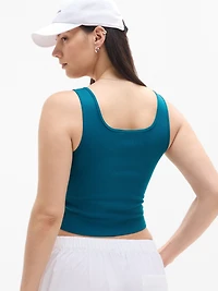 Signature Rib Square Neck Crop Tank