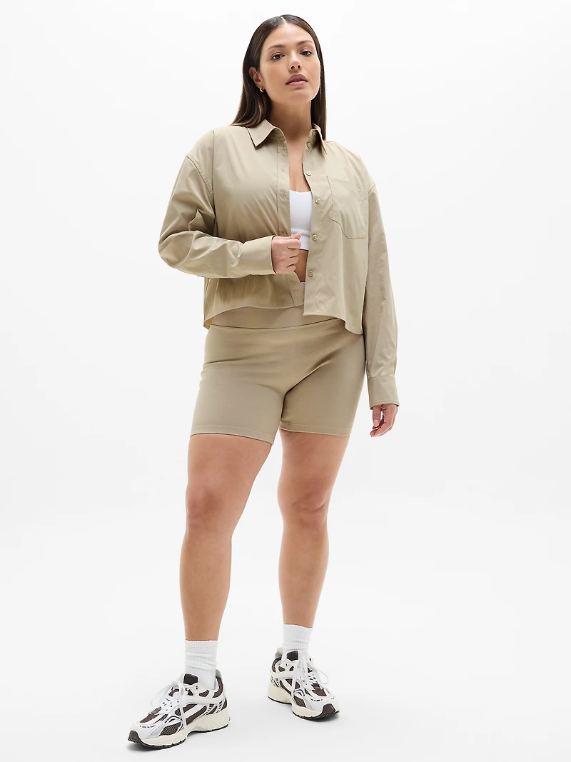 Midday Cropped Poplin Shirt