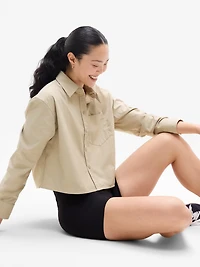 Midday Cropped Poplin Shirt