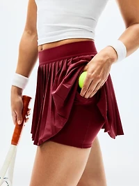 Match Point High Rise Pleated Lasercut 13 1/2" Skort