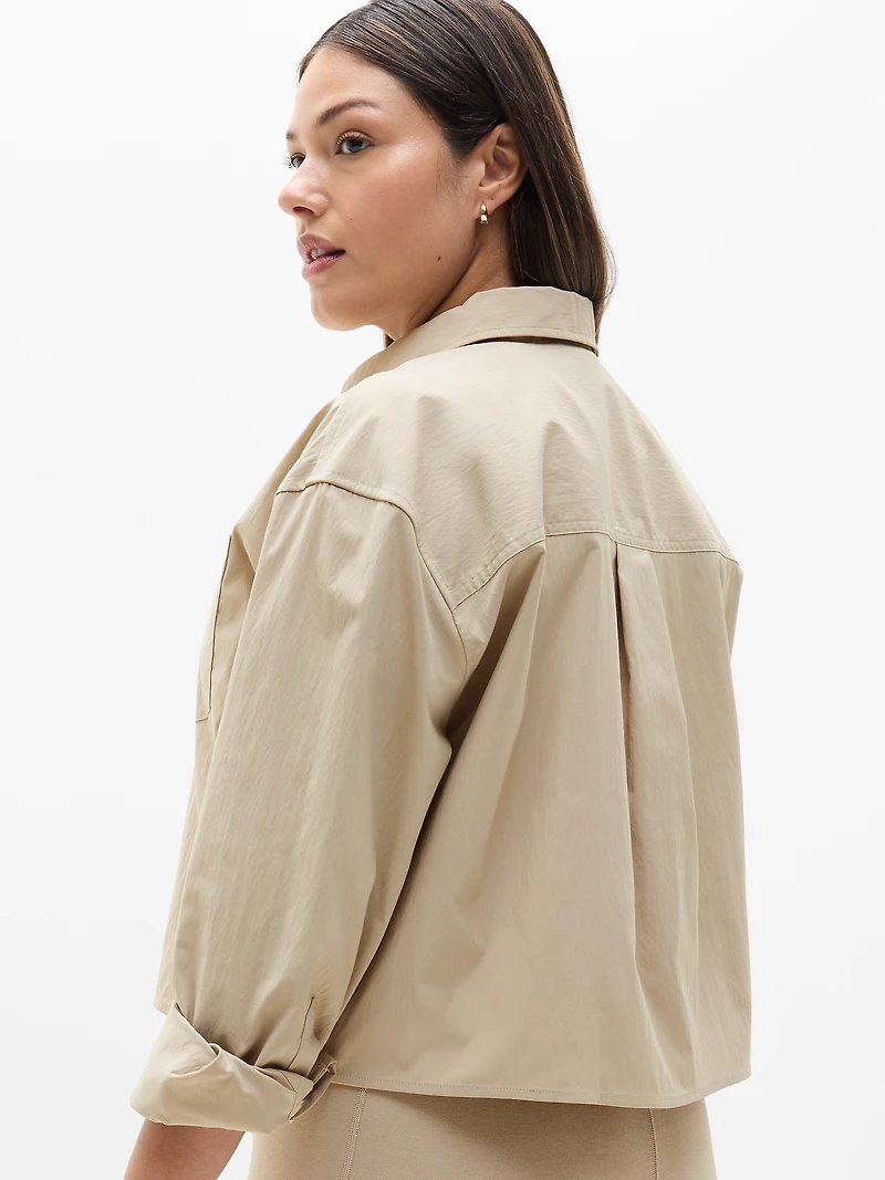 Midday Cropped Poplin Shirt