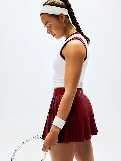 Match Point High Rise Pleated Lasercut 13 1/2" Skort