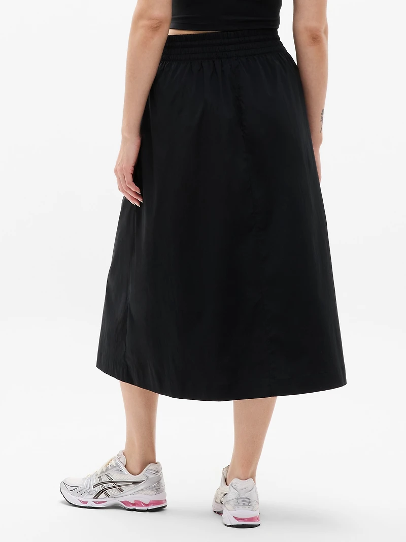 Midday Mid Rise Midi Poplin Skirt