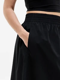 Midday Mid Rise Midi Poplin Skirt
