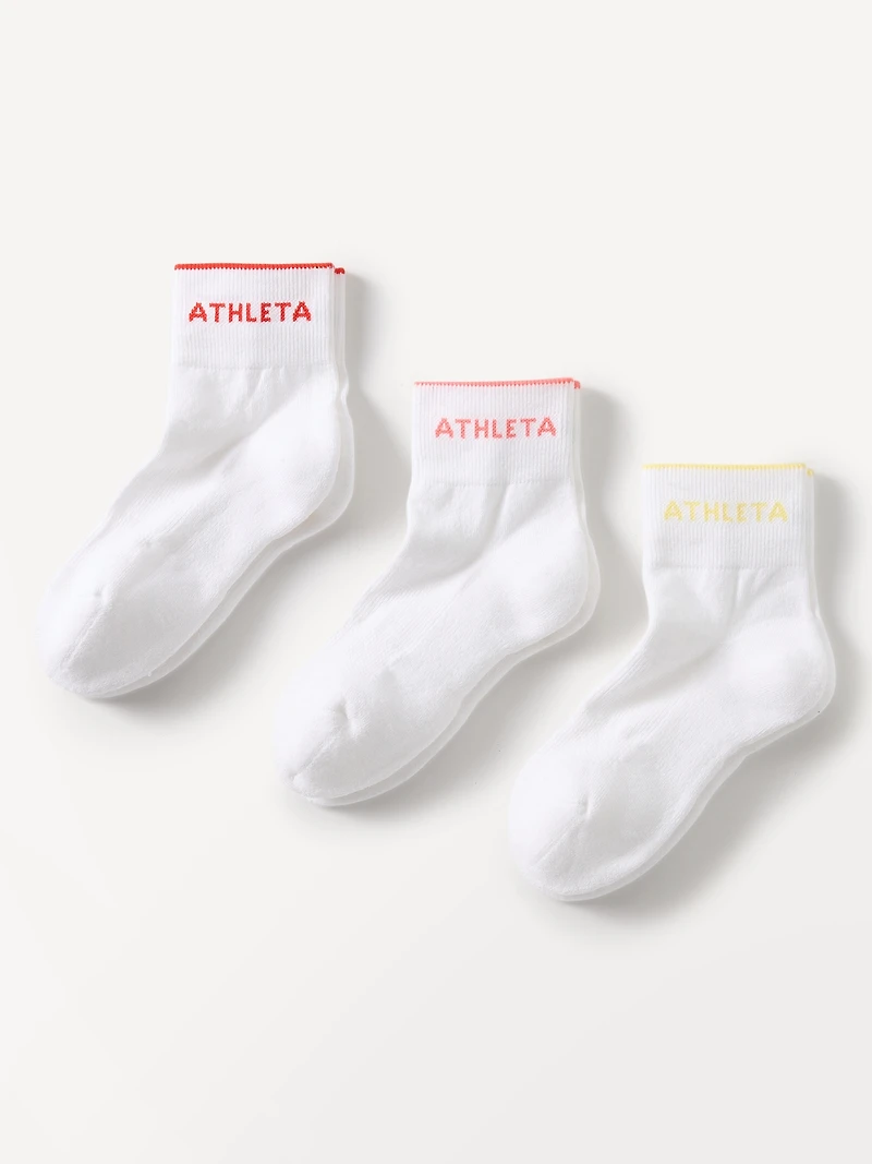 Athleta Everyday Quarter Crew Sock 3-Pack