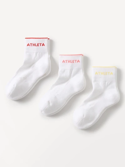 Athleta Everyday Quarter Crew Sock 3-Pack