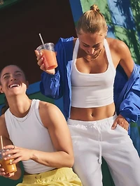 Aurora Seamless Crop Rib Strappy Tank