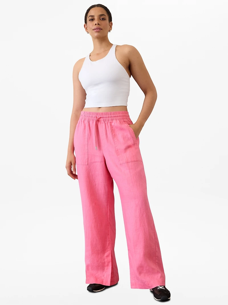 Retreat Linen High Rise Wide Leg Pant