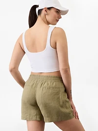 Retreat Linen Mid Rise 4" Short