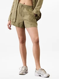 Retreat Linen Mid Rise 4" Short