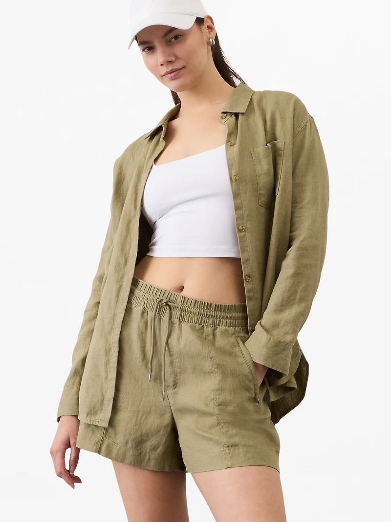 Retreat Linen Mid Rise 4" Short