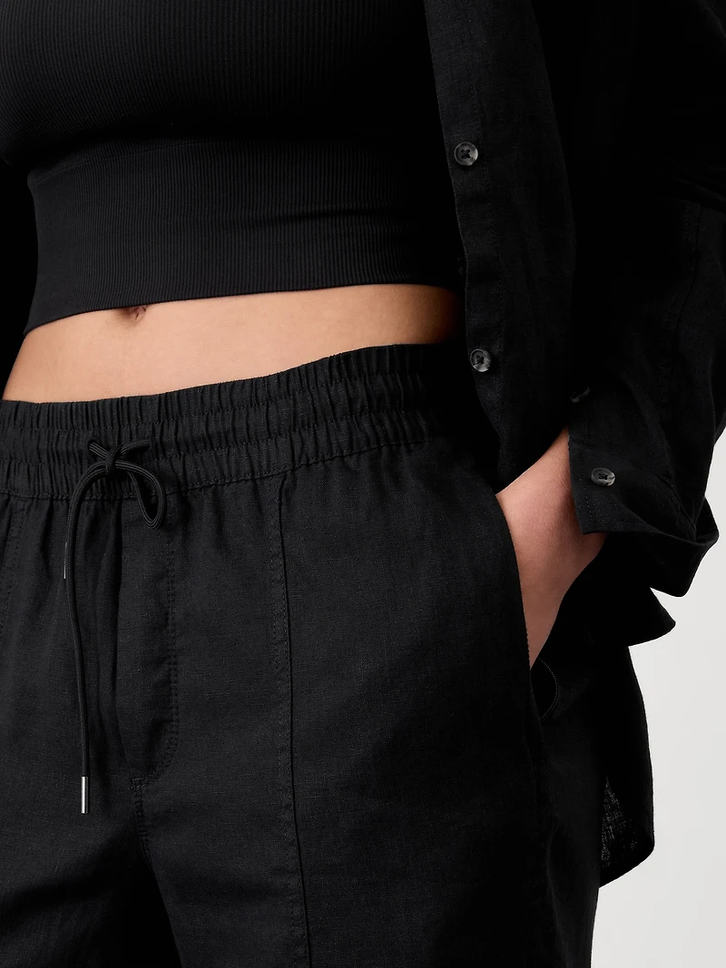 Retreat High Rise Linen Ankle Pant