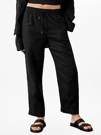 Retreat High Rise Linen Ankle Pant