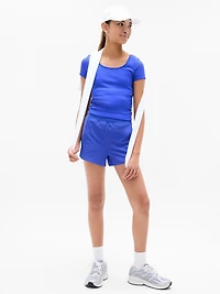 Athleta Girl Rise Above Rib Crop Tee