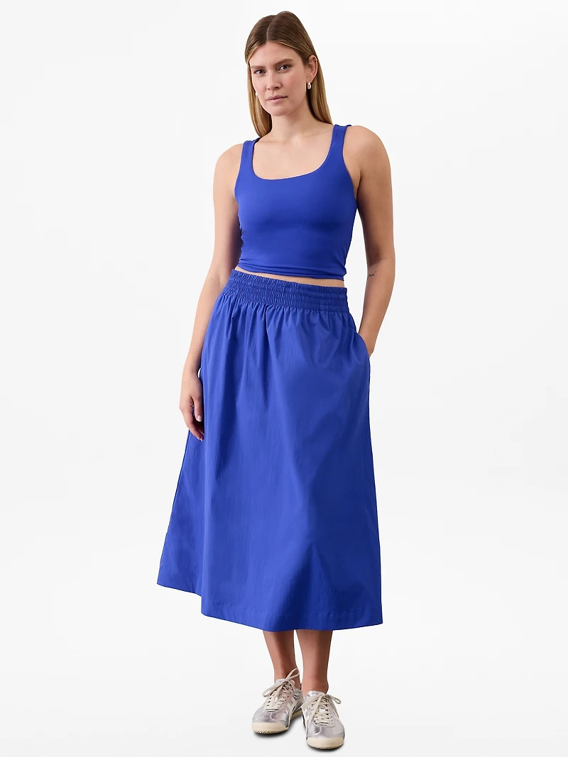 Midday Mid Rise Midi Poplin Skirt
