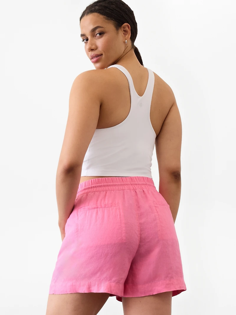 Retreat Linen Mid Rise 4" Short