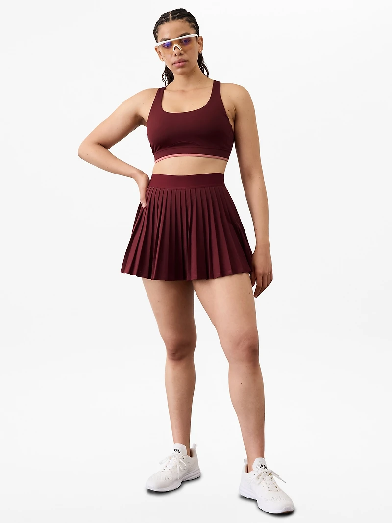 Match Point High Rise Pleated Lasercut 13 1/2" Skort
