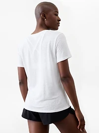 Getaway Linen Blend V-Neck Tee