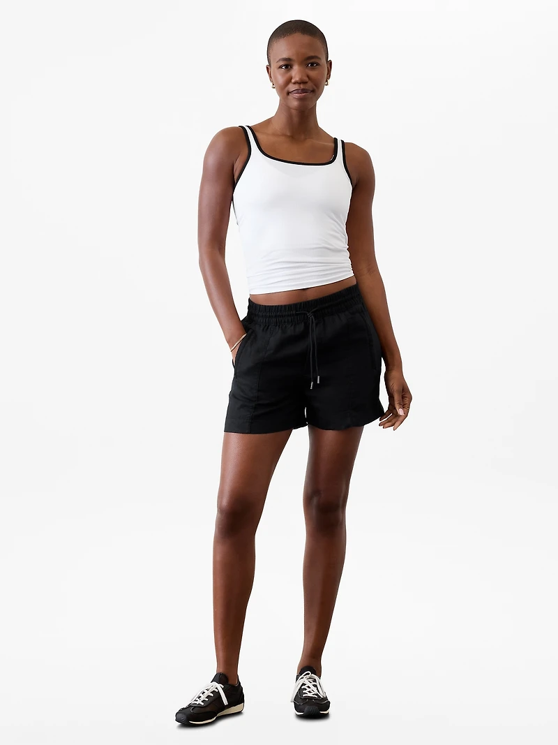 Retreat Linen Mid Rise 4" Short