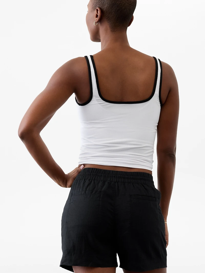 Retreat Linen Mid Rise 4" Short