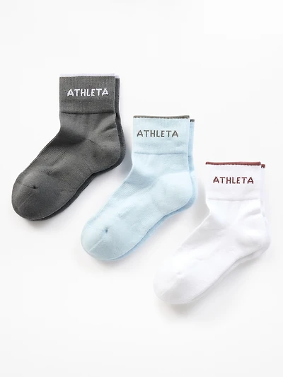 Athleta Everyday Quarter Crew Sock 3-Pack