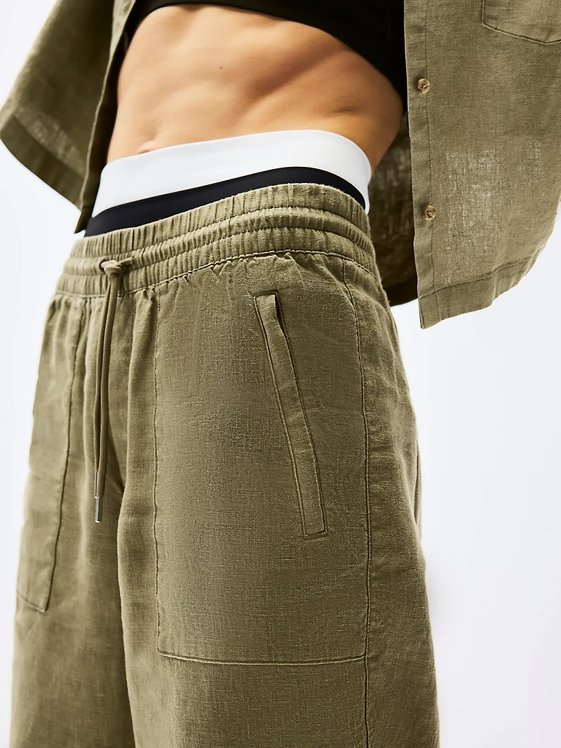 Retreat Linen High Rise Wide Leg Pant