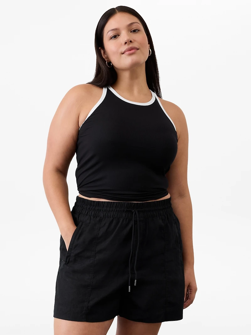 Retreat Linen Mid Rise 4" Short