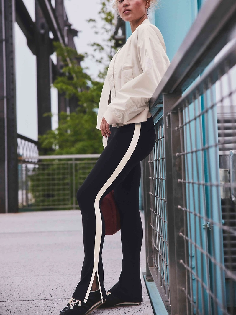 Elation Ultra High Rise Sport Stripe Split Slim Flare
