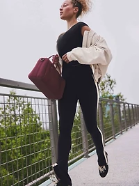 Elation Ultra High Rise Sport Stripe Split Slim Flare