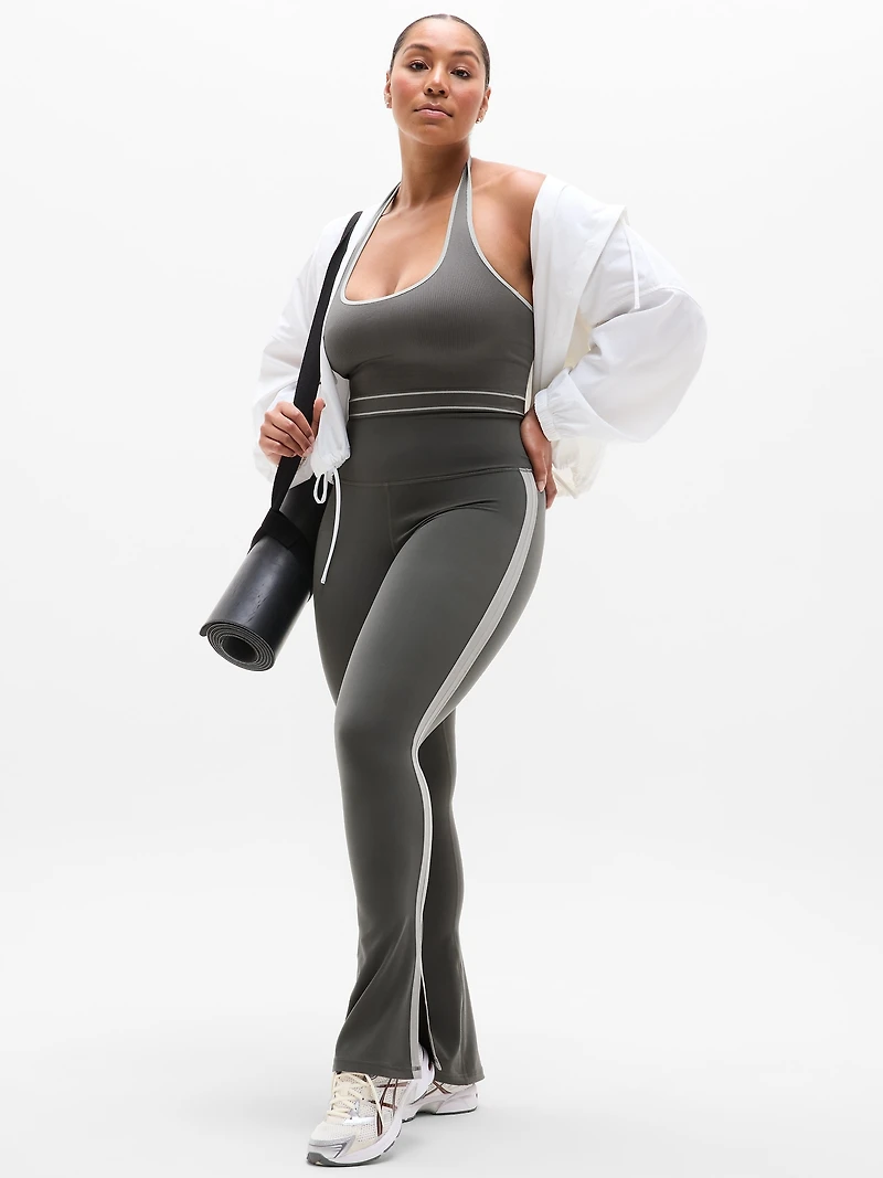 Elation Ultra High Rise Sport Stripe Split Slim Flare