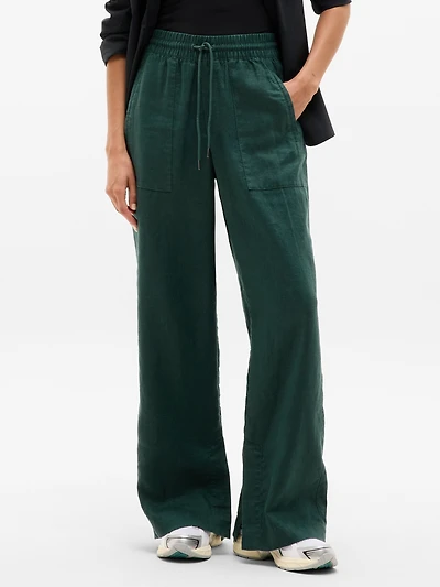 Retreat Linen High Rise Wide Leg Pant