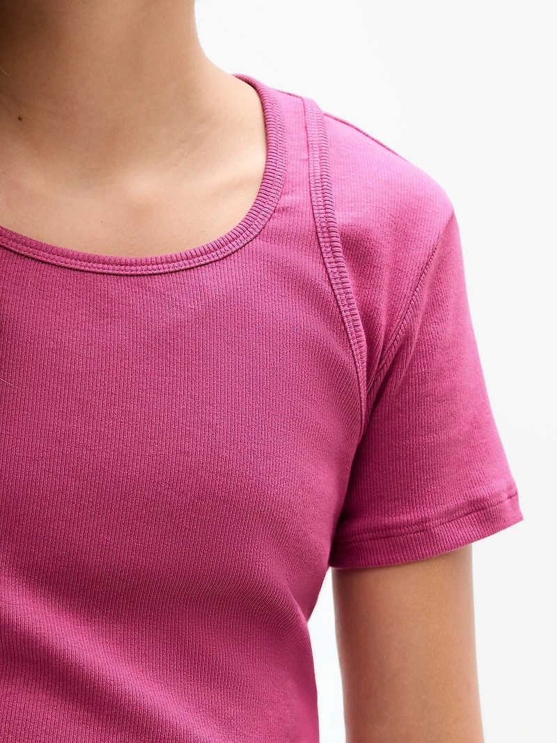 Athleta Girl Right Moves Rib Double Up Tee