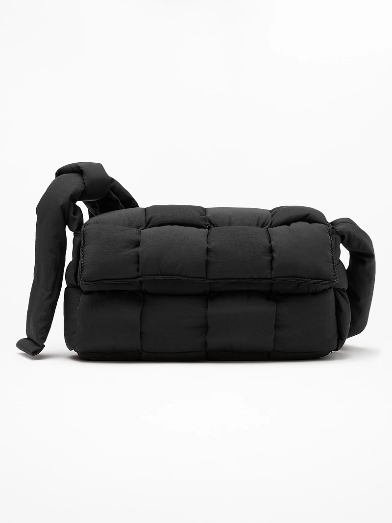 Woven Square Puff Crossbody