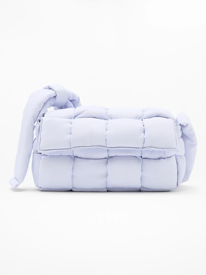 Woven Square Puff Crossbody