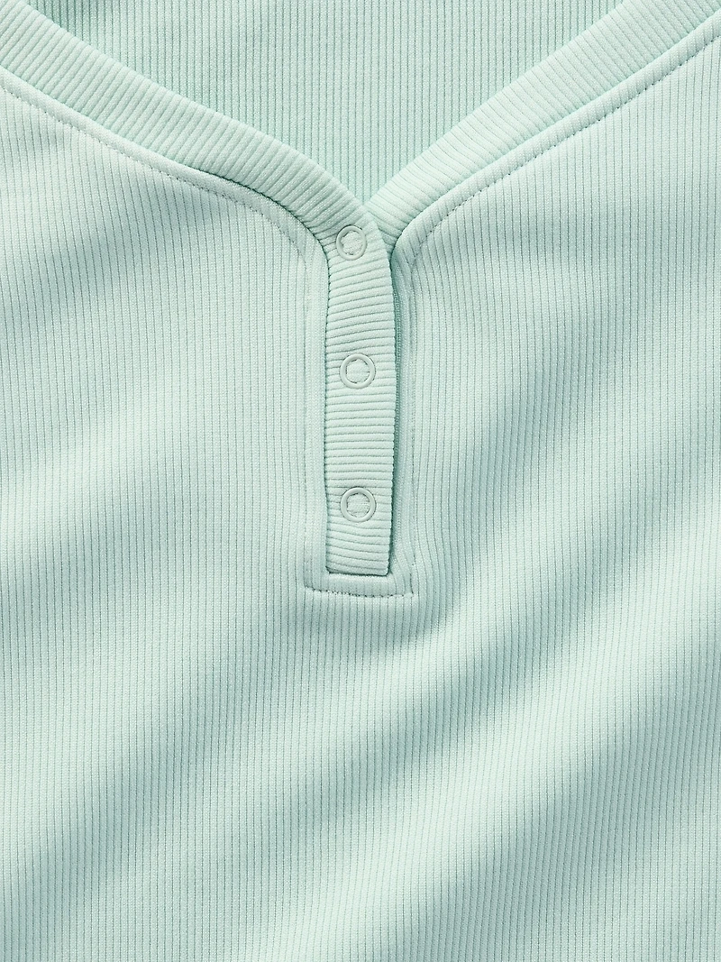 Athleta Girl Rise Above Rib Henley Top