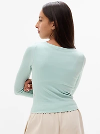 Athleta Girl Rise Above Rib Henley Top