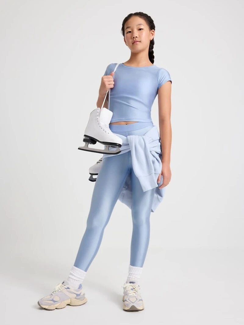 Athleta Girl High Rise Logo Chit Chat Sheen Legging