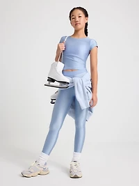 Athleta Girl High Rise Logo Chit Chat Sheen Legging