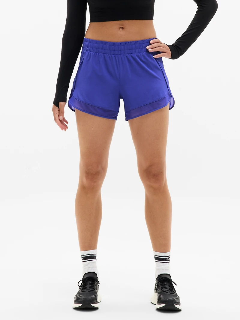 Mesh Racer Run Mid Rise 4 Short