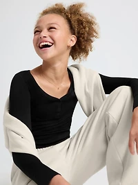 Athleta Girl Rise Above Rib Henley Top